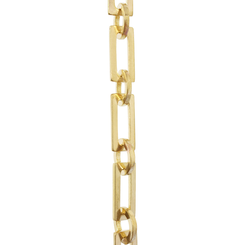 Chain BR11-W Rectangle Chandelier Chain with Welded Brass links and Round Joining links, Antique Brass