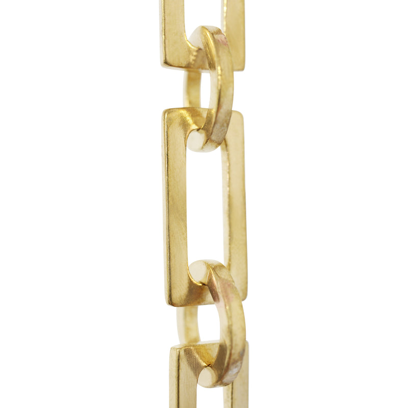 Chain BR11-W Rectangle Chandelier Chain with Welded Brass links and Round Joining links, Antique Brass