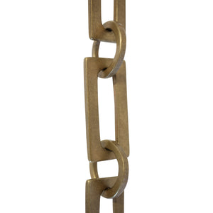 Chain BR12-W Rectangle Chandelier Chain with Welded Brass links and Round Joining links, Antique Brass