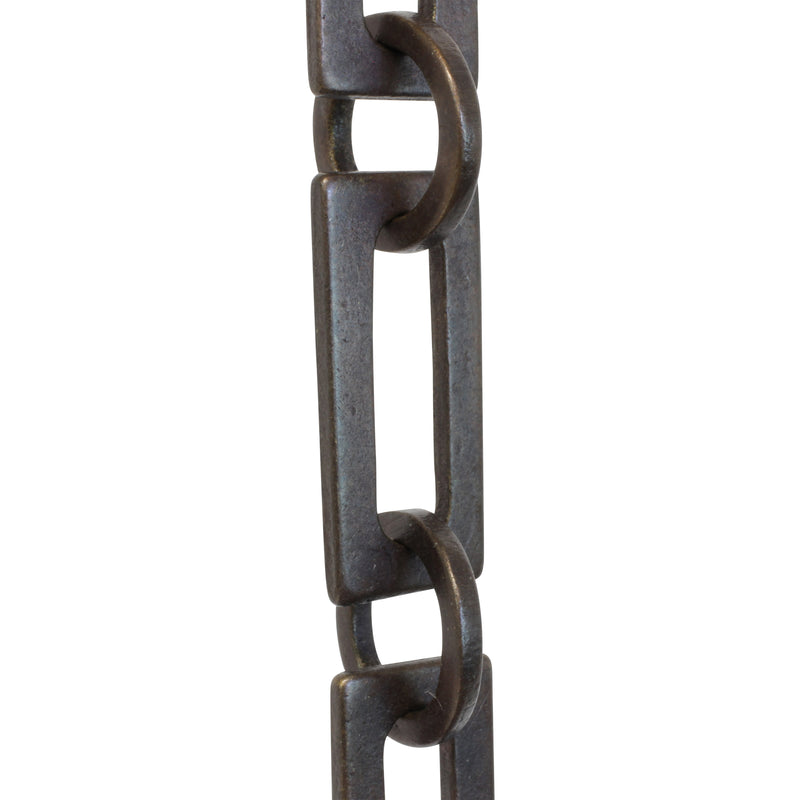 Chain BR12-W Rectangle Chandelier Chain with Welded Brass links and Round Joining links, Antique Brass