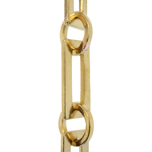 Chain BR12-W Rectangle Chandelier Chain with Welded Brass links and Round Joining links, Antique Brass