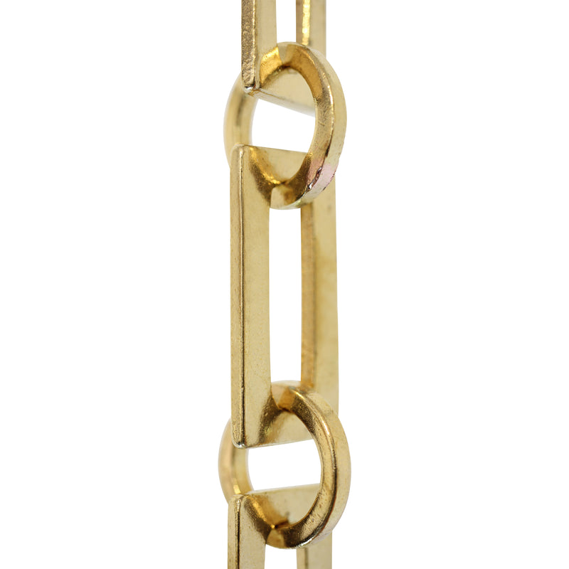 Chain BR12-W Rectangle Chandelier Chain with Welded Brass links and Round Joining links, Antique Brass