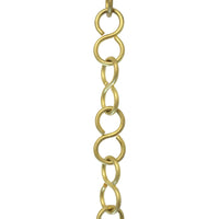 Chain BR13-U S-Shaped Chandelier Chain with Unwelded Brass links, Antique Brass