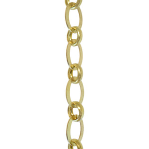 Chain BR14-U Loop Chandelier Chain with Unwelded Brass links and Round Joining links, Antique Brass