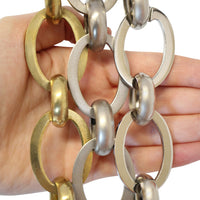 Chain BR14-U Loop Chandelier Chain with Unwelded Brass links and Round Joining links, Antique Brass