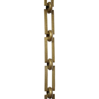 Chain BR18-U Greek Key Chandelier Chain with Unwelded Brass links and Round Joining links, Antique Brass
