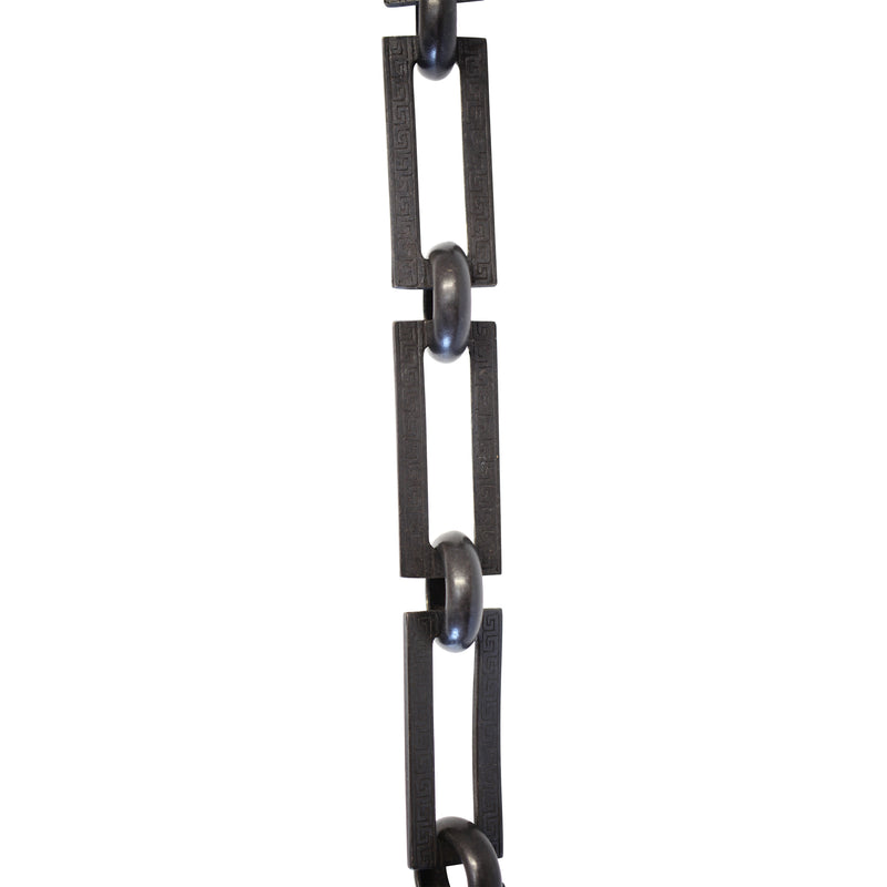 Chain BR18-U Greek Key Chandelier Chain with Unwelded Brass links and Round Joining links, Antique Brass