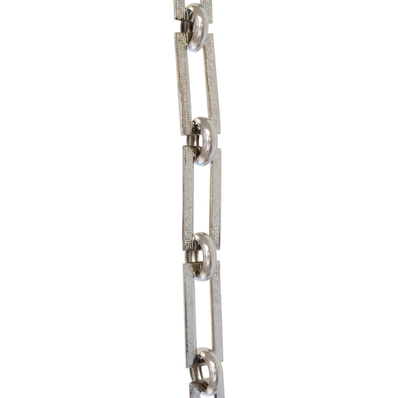 Chain BR18-U Greek Key Chandelier Chain with Unwelded Brass links and Round Joining links, Antique Brass