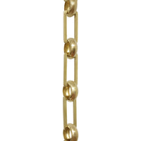 Chain BR19-U Rectangle Chandelier Chain with Unwelded Brass links and Round Joining links, Antique Brass