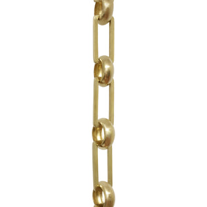 Chain BR19-U Rectangle Chandelier Chain with Unwelded Brass links and Round Joining links, Antique Brass