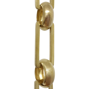 Chain BR19-U Rectangle Chandelier Chain with Unwelded Brass links and Round Joining links, Antique Brass