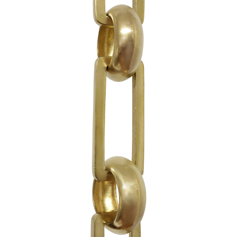Chain BR19-U Rectangle Chandelier Chain with Unwelded Brass links and Round Joining links, Antique Brass