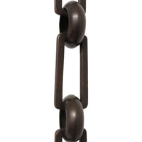 Chain BR19-U Rectangle Chandelier Chain with Unwelded Brass links and Round Joining links, Antique Brass
