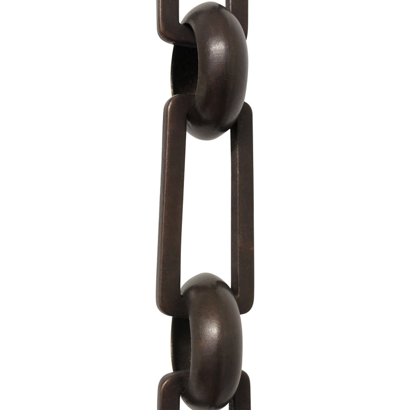 Chain BR19-U Rectangle Chandelier Chain with Unwelded Brass links and Round Joining links, Antique Brass