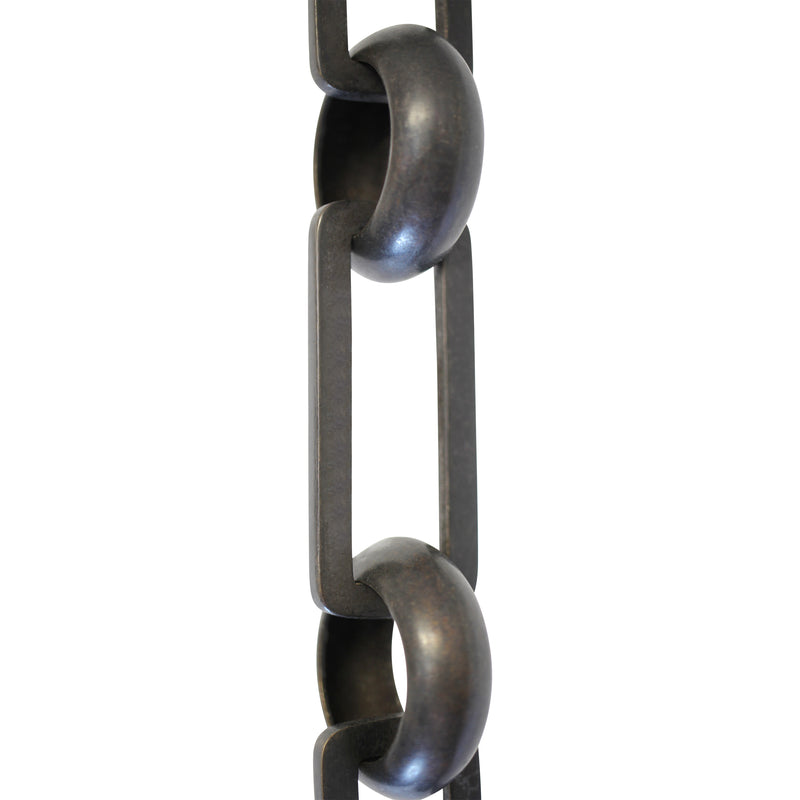 Chain BR19-U Rectangle Chandelier Chain with Unwelded Brass links and Round Joining links, Antique Brass