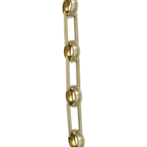 Chain BR19-U Rectangle Chandelier Chain with Unwelded Brass links and Round Joining links, Antique Brass