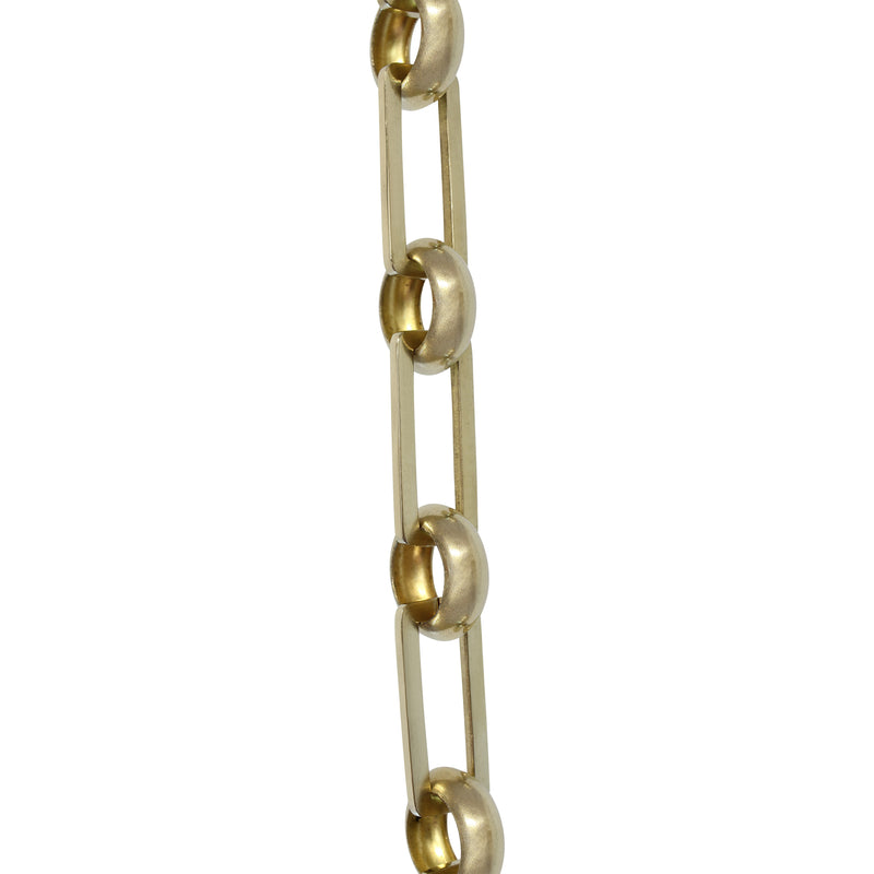 Chain BR19-U Rectangle Chandelier Chain with Unwelded Brass links and Round Joining links, Antique Brass