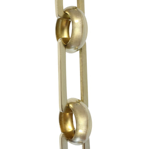 Chain BR19-U Rectangle Chandelier Chain with Unwelded Brass links and Round Joining links, Antique Brass