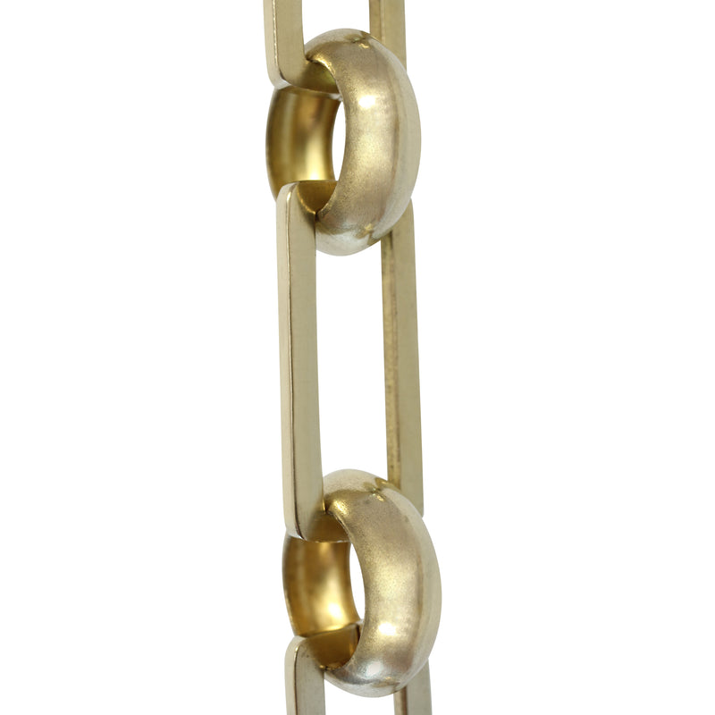 Chain BR19-U Rectangle Chandelier Chain with Unwelded Brass links and Round Joining links, Antique Brass