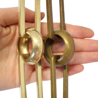 Chain BR19-U Rectangle Chandelier Chain with Unwelded Brass links and Round Joining links, Antique Brass