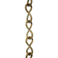 Chain BR20-U Loop Lightweight Chandelier Chain with Unwelded Brass links, Antique Brass