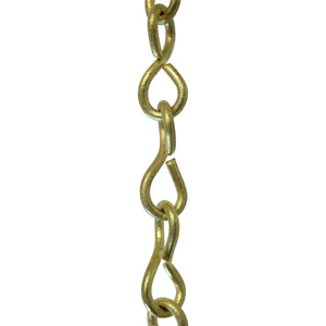 Chain BR20-U Loop Lightweight Chandelier Chain with Unwelded Brass links, Antique Brass