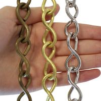 Chain BR20-U Loop Lightweight Chandelier Chain with Unwelded Brass links, Antique Brass