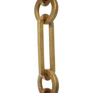 Chain BR21-W Rectangle Chandelier Chain with Welded Brass links and Round Joining links, Antique Brass