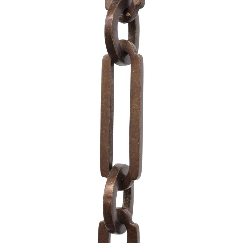 Chain BR21-W Rectangle Chandelier Chain with Welded Brass links and Round Joining links, Antique Brass
