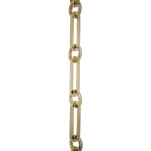 Chain BR21-W Rectangle Chandelier Chain with Welded Brass links and Round Joining links, Antique Brass