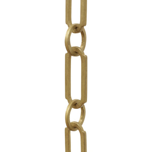 Chain BR21-W Rectangle Chandelier Chain with Welded Brass links and Round Joining links, Antique Brass