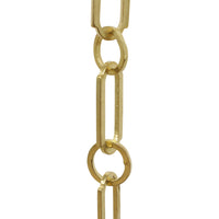 Chain BR21-W Rectangle Chandelier Chain with Welded Brass links and Round Joining links, Antique Brass