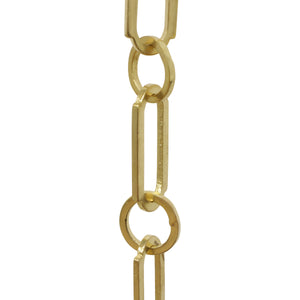 Chain BR21-W Rectangle Chandelier Chain with Welded Brass links and Round Joining links, Antique Brass