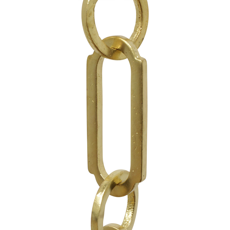 Chain BR21-W Rectangle Chandelier Chain with Welded Brass links and Round Joining links, Antique Brass