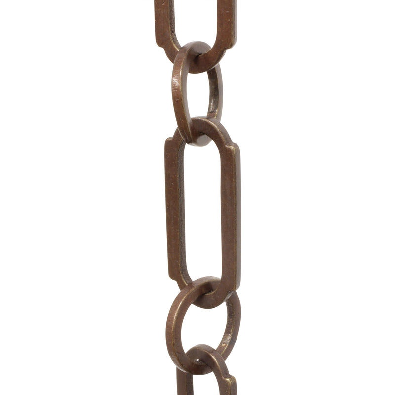 Chain BR21-W Rectangle Chandelier Chain with Welded Brass links and Round Joining links, Antique Brass