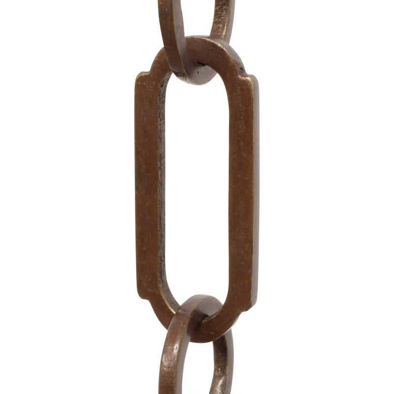 Chain BR21-W Rectangle Chandelier Chain with Welded Brass links and Round Joining links, Antique Brass