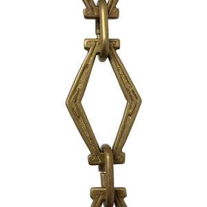 Chain BR22-U Vintage Chandelier Chain with Unwelded Brass links and Oval Joining links, Antique Brass