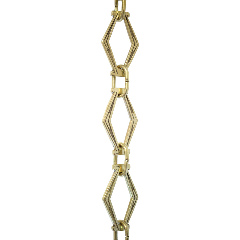 Chain BR22-U Vintage Chandelier Chain with Unwelded Brass links and Oval Joining links, Antique Brass