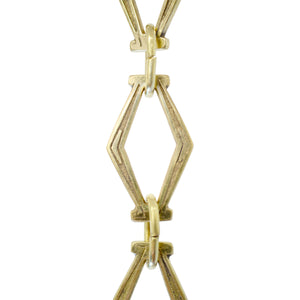Chain BR22-U Vintage Chandelier Chain with Unwelded Brass links and Oval Joining links, Antique Brass