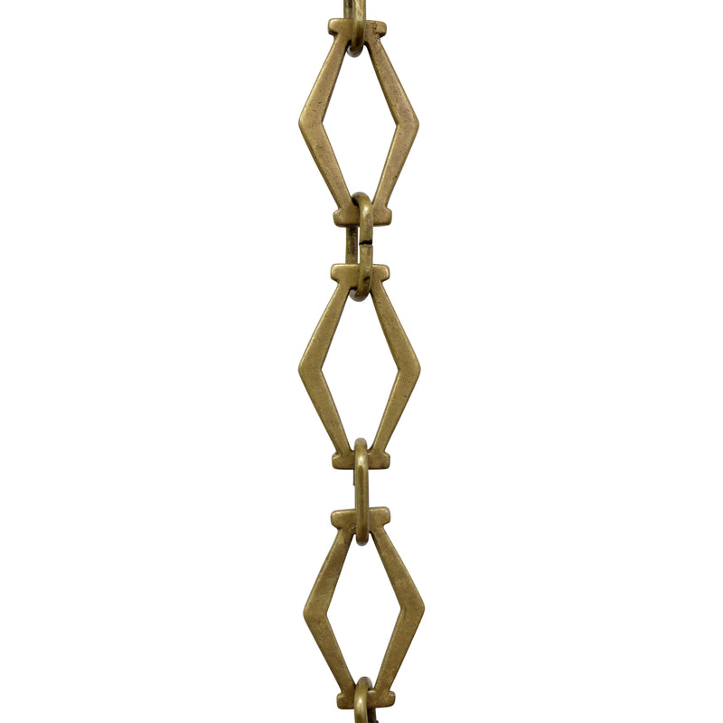 Chain BR22P-U Simple Vintage Chandelier Chain with Unwelded Brass links and Oval Joining links, Antique Brass