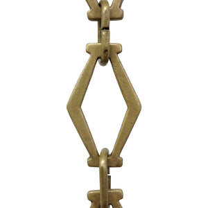 Chain BR22P-U Simple Vintage Chandelier Chain with Unwelded Brass links and Oval Joining links, Antique Brass