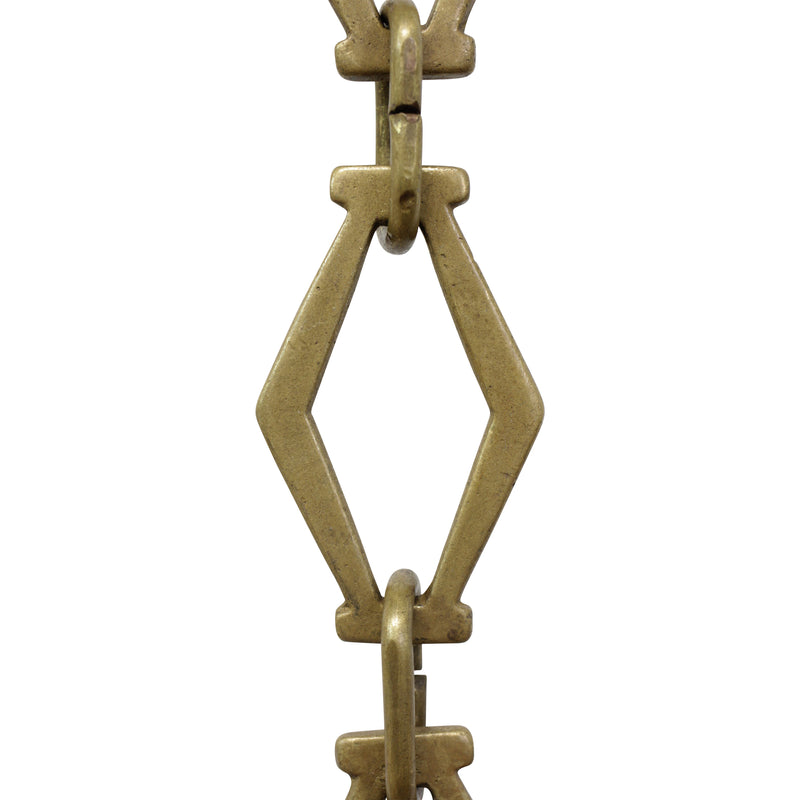 Chain BR22P-U Simple Vintage Chandelier Chain with Unwelded Brass links and Oval Joining links, Antique Brass