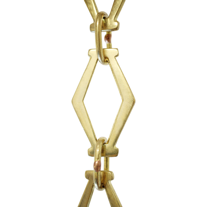 Chain BR22P-U Simple Vintage Chandelier Chain with Unwelded Brass links and Oval Joining links, Antique Brass