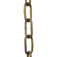 Chain BR23-W Standard Link, Coil Chandelier Chain with Rectangle Welded Brass links, Antique Brass