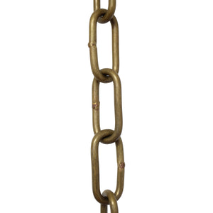Chain BR23-W Standard Link, Coil Chandelier Chain with Rectangle Welded Brass links, Antique Brass