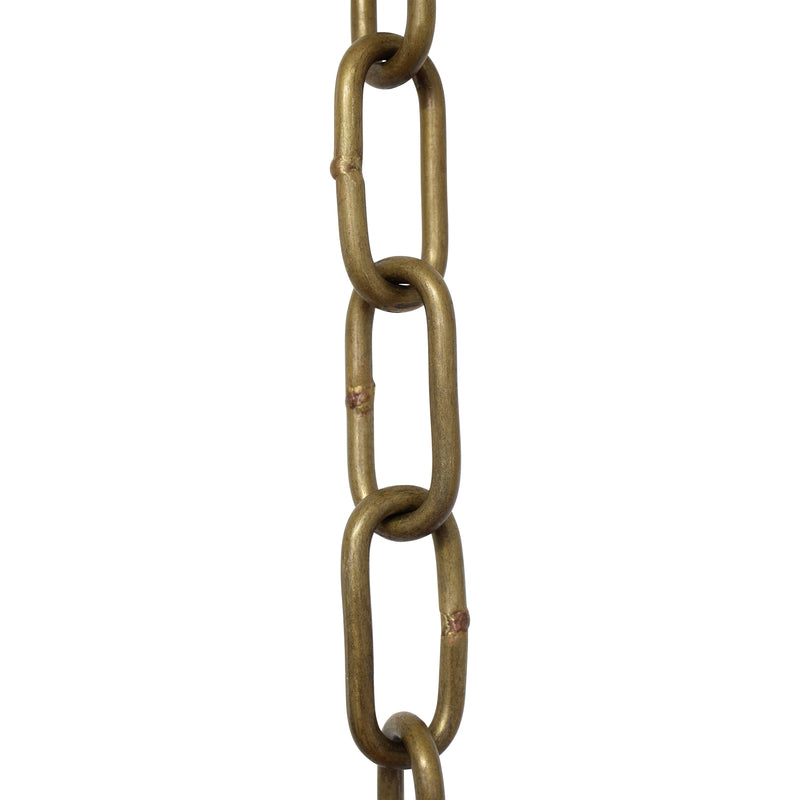 Chain BR23-W Standard Link, Coil Chandelier Chain with Rectangle Welded Brass links, Antique Brass