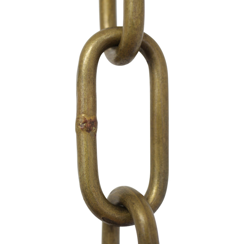 Chain BR23-W Standard Link, Coil Chandelier Chain with Rectangle Welded Brass links, Antique Brass
