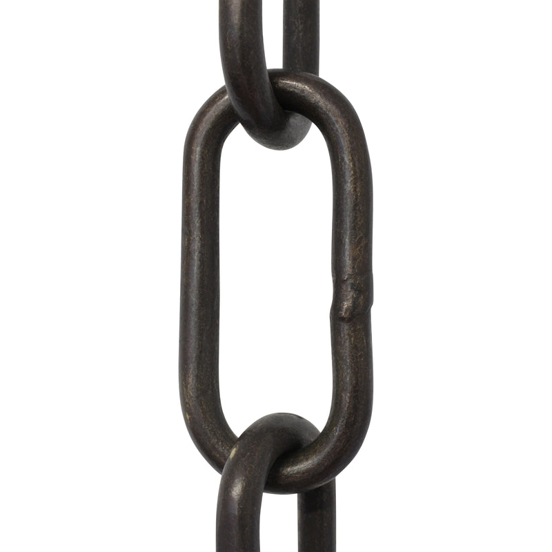 Chain BR23-W Standard Link, Coil Chandelier Chain with Rectangle Welded Brass links, Antique Brass