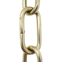 Chain BR23-W Standard Link, Coil Chandelier Chain with Rectangle Welded Brass links, Antique Brass