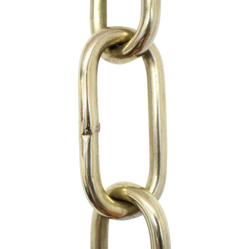 Chain BR23-W Standard Link, Coil Chandelier Chain with Rectangle Welded Brass links, Antique Brass